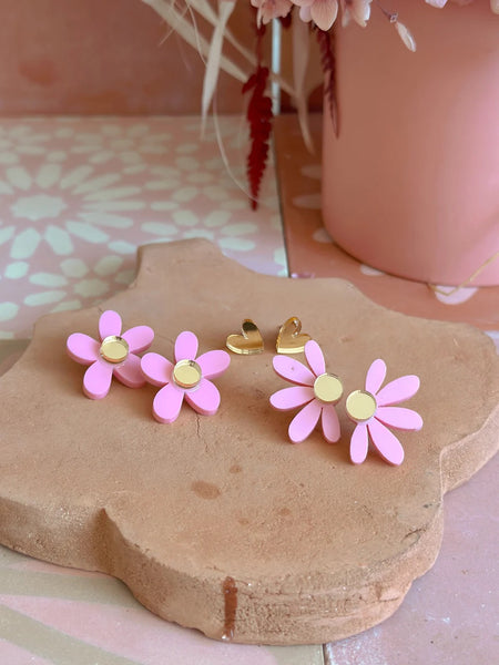 Stud Pack Trio - Candy Pink + Gold