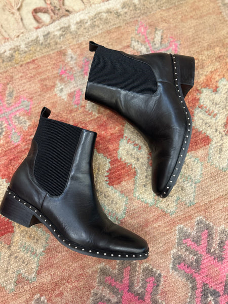 Solsana Black Leather Boots - Size 40