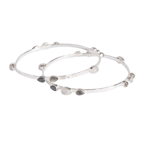 Forget Me Nots Bangle - Sterling Silver