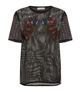 Sandro Boa Snake Mesh T-shirt - Size M