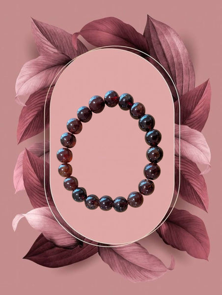 Garnet Crystal Bracelet 12mm