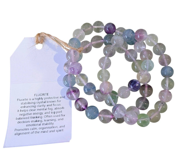 Fluorite Crystal Bracelet – 12mm