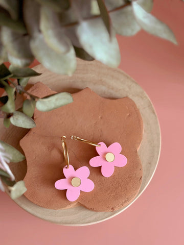 Bella Hoops | Candy Pink + Gold