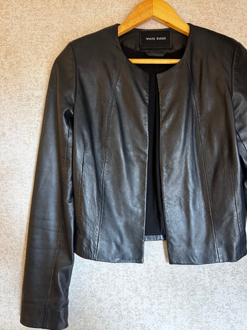 White Suede Leather Jacket - Size S