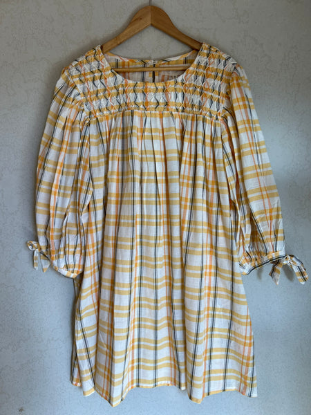 Daughters Of India - Freya Dress -  Honeycomb Plaid Dress - Size XL