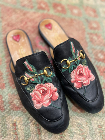 Gucci Princetown Leather Mules - Size 38