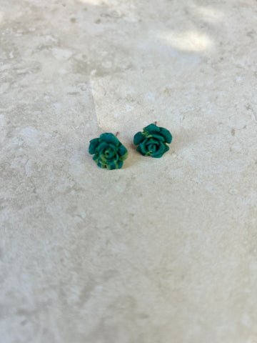 Rose Studs - Green