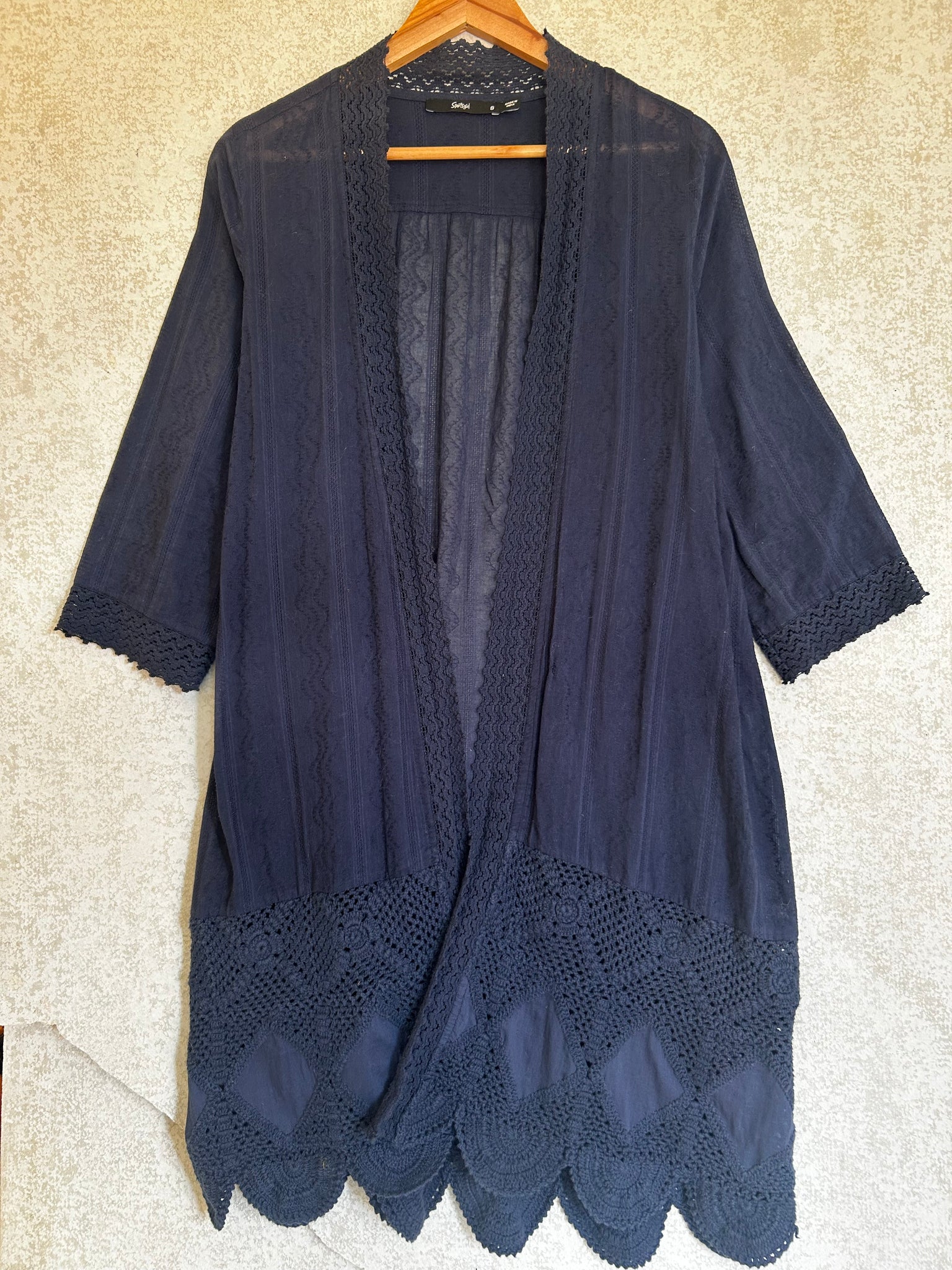 Sportsgirl Navy Kimono - Size 8