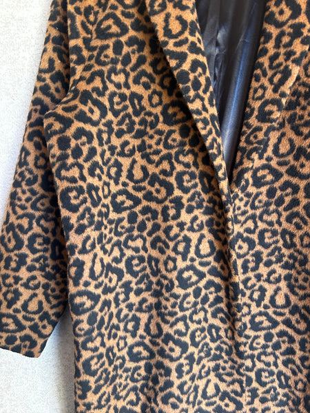 Zoe Moss Leopard Coat - Size 14