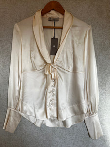 T L Wood Silk Blouse - Size 3