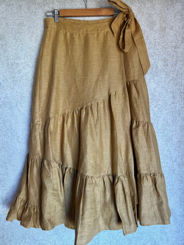 Country Road Linen Wrap Skirt - Size 10