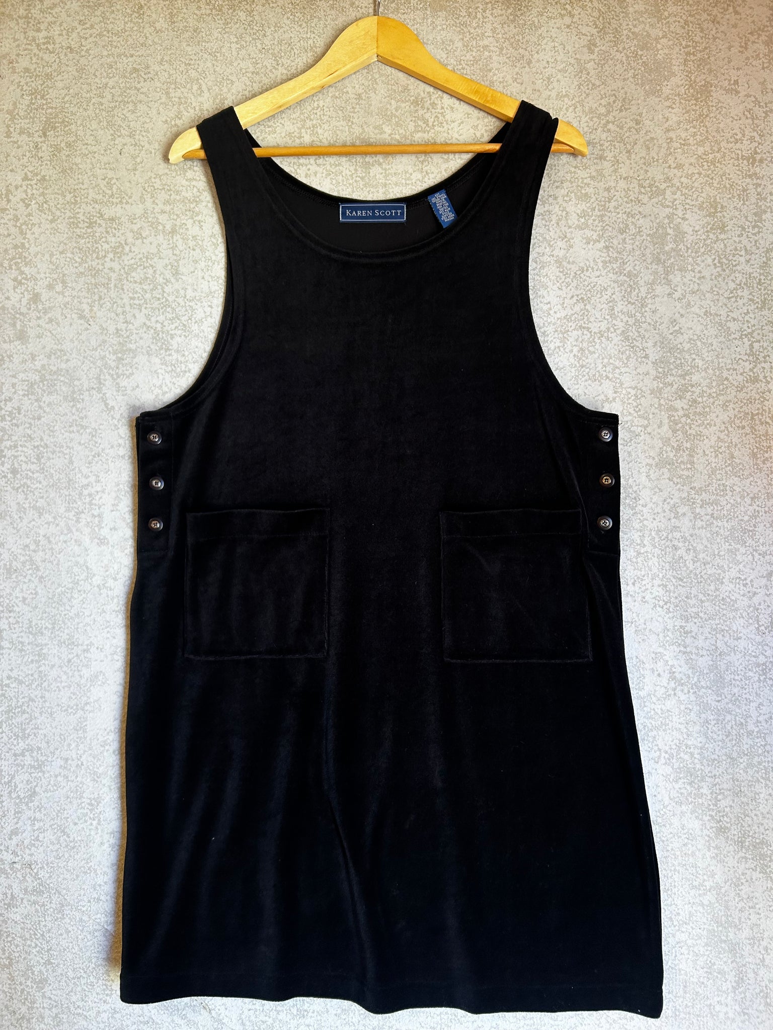 Karen Scott Velvet Pinafore - Size L