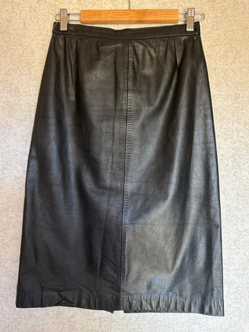 Vintage Leather Skirt - Size XS