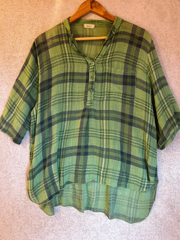 Italian Star Plaid Top - Size L