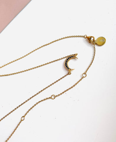 Empire Of The Sun Half Moon Necklace 925 Gold Vermeil