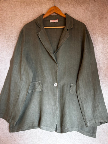 Italian Star Linen Jacket - Free Size