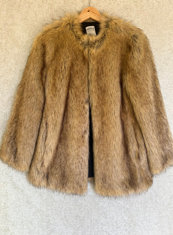 Zara Trafaluc Faux Fur Coat - Size S