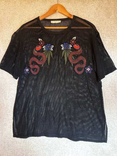 Sandro Boa Snake Mesh T-shirt - Size M