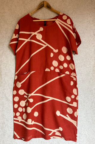 Foil Linen Dress - Size 12
