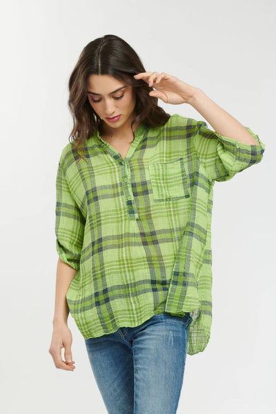 Italian Star Plaid Top - Size L