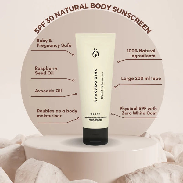 SPF 30 Natural Body Sunscreen - Avocado Zinc