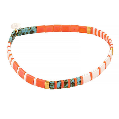 Mosaic Stacking Bracelet: Coral