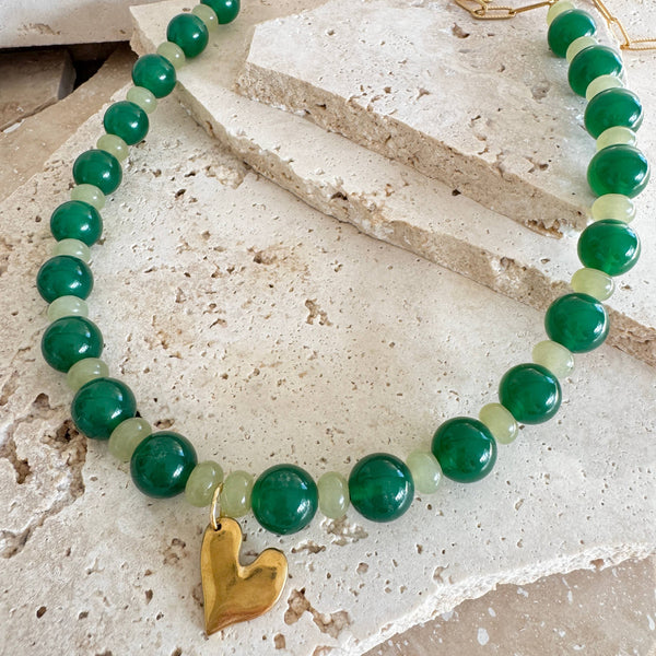 Wilma Necklace - Pickles With Gold Heart