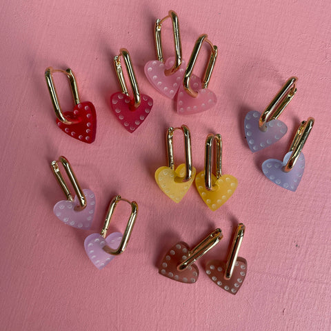 Frida Hearts -  Hoops - Yellow