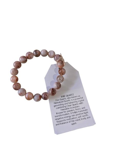 Fire Quartz - 12mm Crystal Bracelet