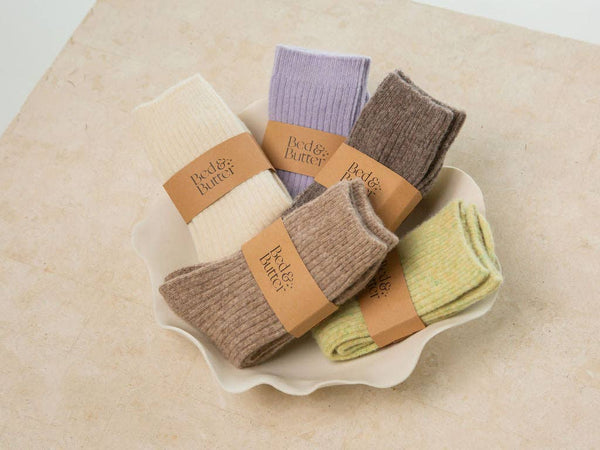 The Comfiest Socks - Light Brown - S/M
