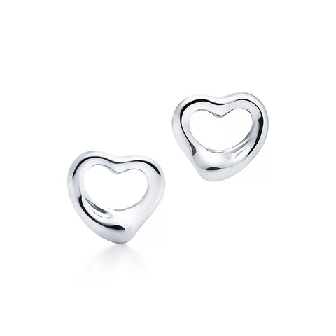 Tiffany Elsa Peretti Open Heart Stud Earrings
