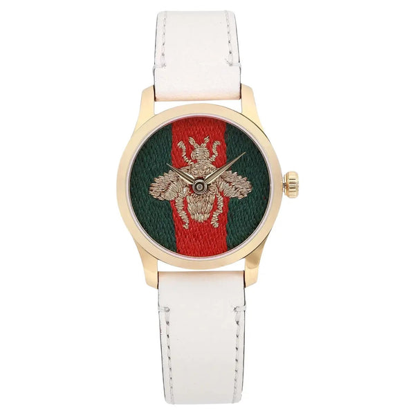 Gucci G-Timeless Green and Red Dial Gold Tone Quartz Ladies Watch