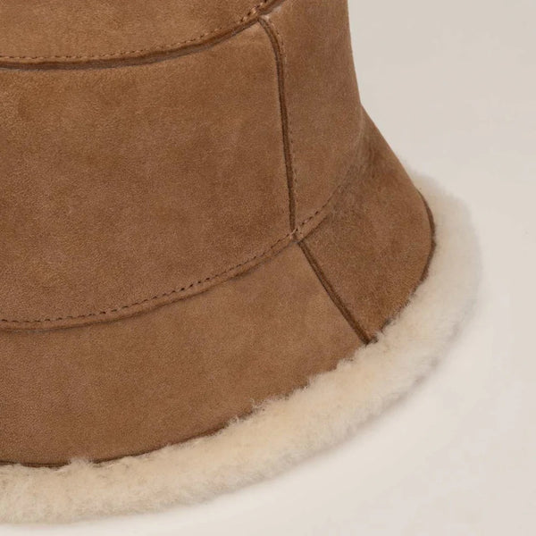 Teddy Chestnut - Wool UGG Bucket Hat - Size L