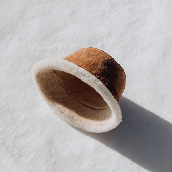Teddy Chestnut - Wool UGG Bucket Hat - Size L