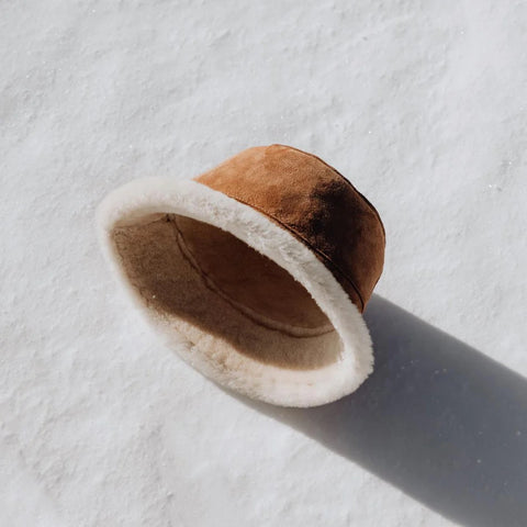 Teddy Chestnut - Wool UGG Bucket Hat - Size L