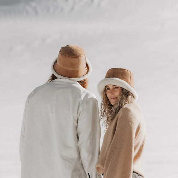 Teddy Chestnut - Wool UGG Bucket Hat - Size L