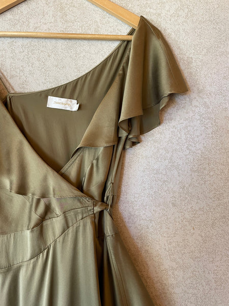 Zimmermann Ladies Olive Silk Dress - Size 2